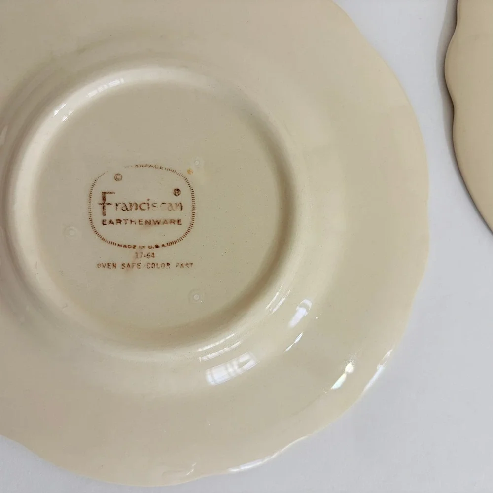 Vintage FRANCISCAN Desert Rose Set‎ of 4 Bread Butter Plates USA Made 6 3/8